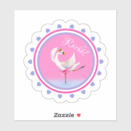 Whimsischer Ballettschwanz rosa personalisiert Aufkleber