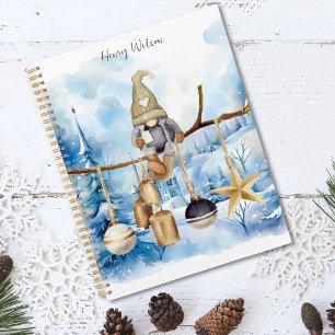 Whimsischer Bauernhof Winter Lady Gnome auf Blue Planer
