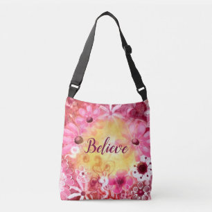 Whimsischer Blumen-Glaubens-Inspirations-Boho-Beut Tragetaschen Mit Langen Trägern