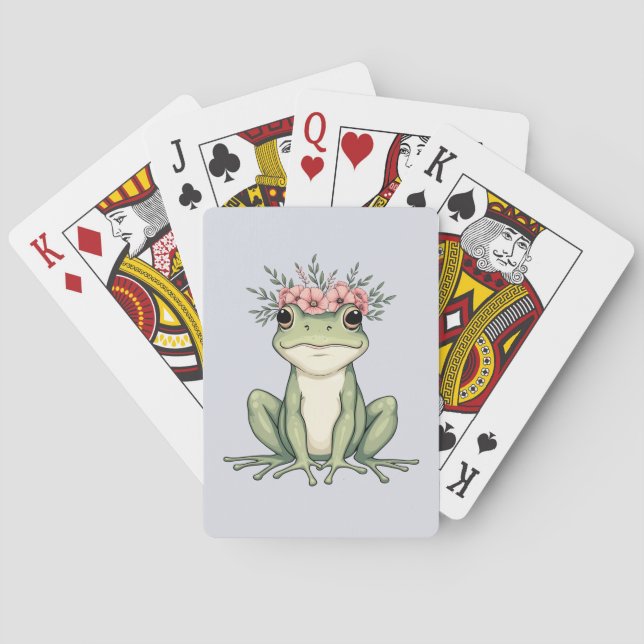 Whimsischer Blumenfrosch Kernkunst Spielkarten (Rückseite)
