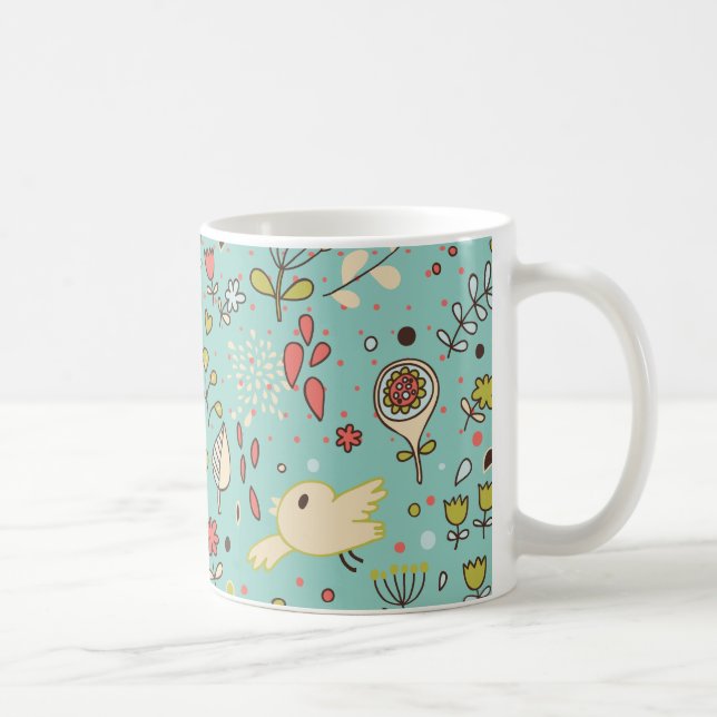 Whimsischer Blumengarten Kaffeetasse (Rechts)