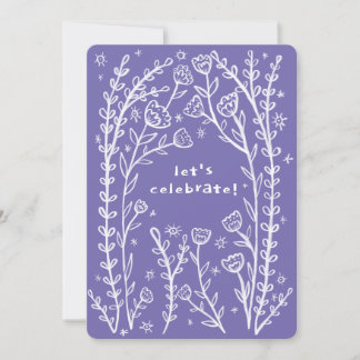 Whimsischer Blumenstrauß Niedliche Geburtstag Part Einladung