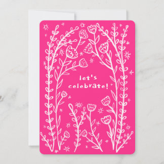 Whimsischer Blumenstrauß Niedliche Geburtstag Part Einladung