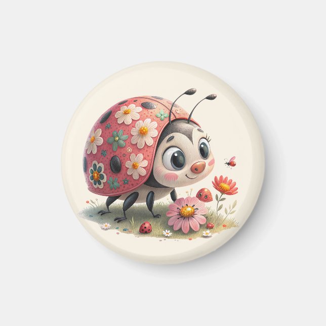 Whimsischer Blütenwirbel Magnet (Vorne)