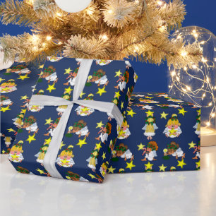 Whimsischer Cartoon Angel Weihnachtsgeschenk Wrap Geschenkpapier