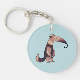 Whimsischer Cartoon Anteater Art Schlüsselanhänger
