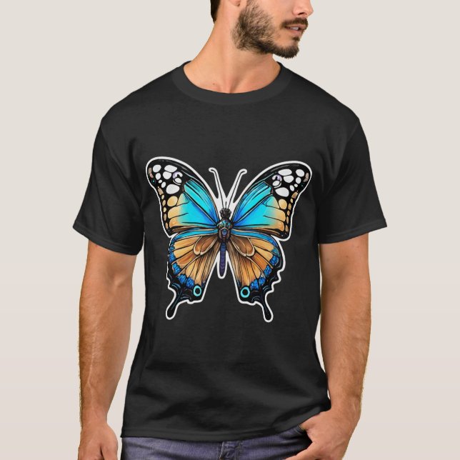 Whimsischer Cartoon Butterflies T - Shirt (Vorderseite)