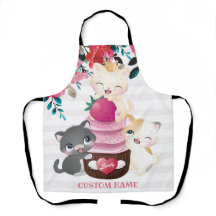Whimsischer Cartoon Katzen Erdbeere Cupcake