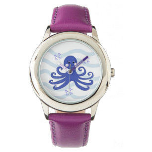 Whimsischer Cartoon Octopus Armbanduhr