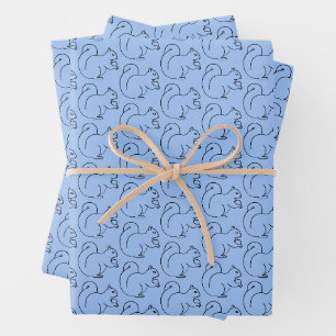 Whimsischer Charme Periwinkle Eichhörnchen Geschen Geschenkpapier Set