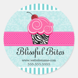Whimsischer Cherry Cupcake Bäckerei Box Siegel Runder Aufkleber