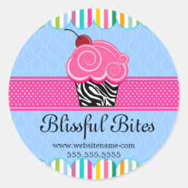 Whimsischer Cherry Cupcake Bäckerei Box Siegel Runder Aufkleber