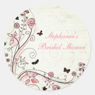 Whimsischer Chic Blumenkohl-Wirbel Brautparty Aufk Runder Aufkleber