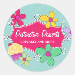 Whimsischer Cupcake Floral Backbox Siegel Runder Aufkleber