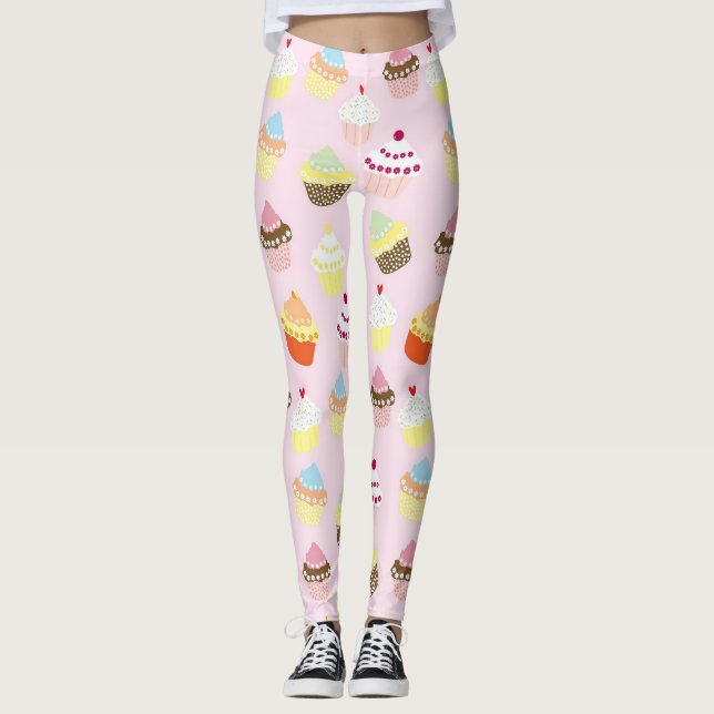 Whimsischer Cupcake Leggings (Vorderseite)