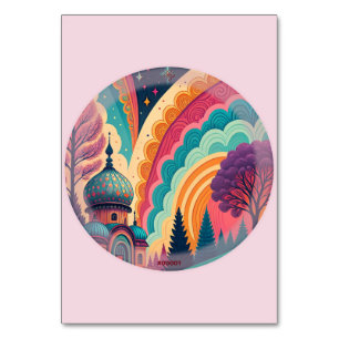 Whimsischer Dome auf der Blush Table Card - Anpass Tischnummer