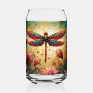 Whimsischer Drachenfliege Abstrakte Kunst Aquamari Dosenglas