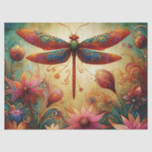 Whimsischer Dragonfly Abstrakte Decoupage
