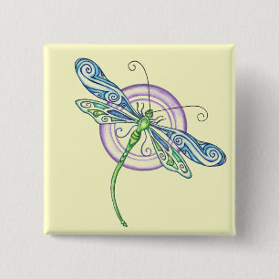Whimsischer Dragonfly Button