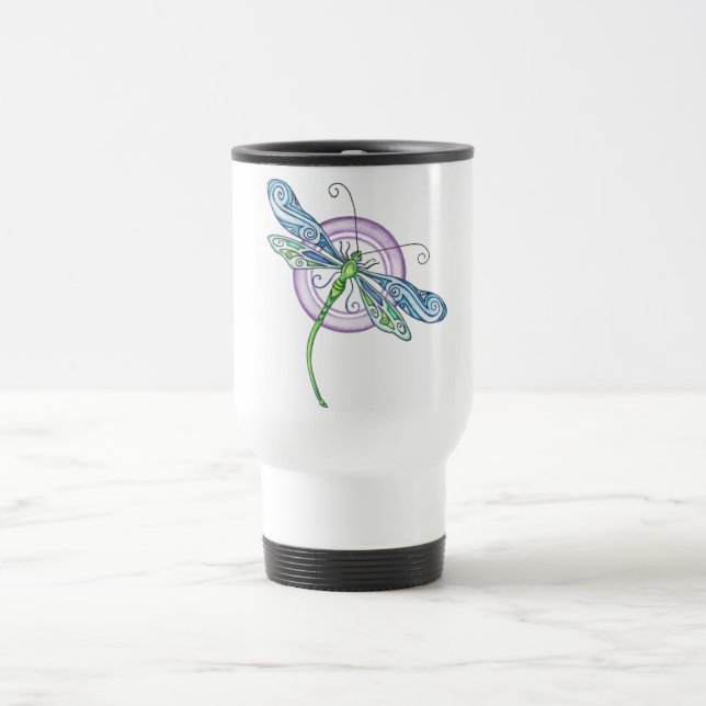 Whimsischer Dragonfly Reisebecher (Mittel)