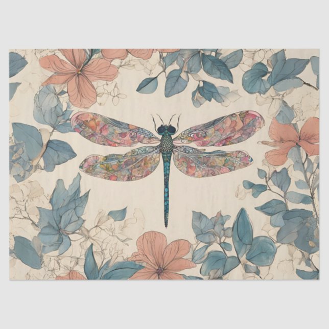 Whimsischer Dragonfly Seidenpapier (Vorderseite)