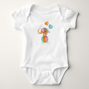 Whimsischer Elefant Tier Zirkus Aquarell Baby Strampler