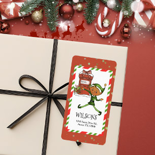 Whimsischer Elf Jungen Weihnachten Personalisierte Adressaufkleber