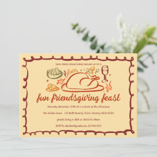 Whimsischer Erntedank Friendsgiving Dinner nach Ma Einladung