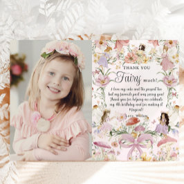 Whimsischer Fairies Geburtstag Blumengarten Bild Dankeskarte