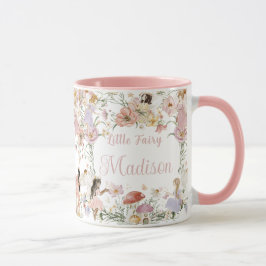 Whimsischer Fairies Geburtstagsblumengarten Wiese Tasse