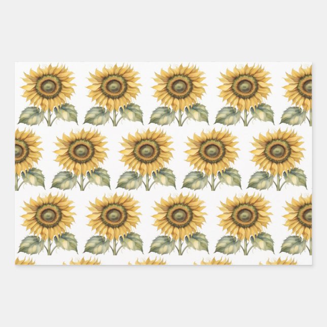 Whimsischer Fall, Sonnenblumen, Frösche, Katzenwit Geschenkpapier Set (Vorderseite)