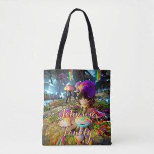 Whimsischer Family Beach Tote Beutel mit Pilzen Tasche