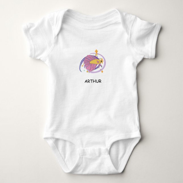 Whimsischer Fisch Baby Strampler (Vorderseite)