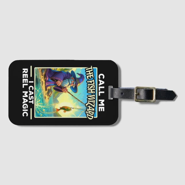Whimsischer Fischereiassistent Gepäckanhänger (Vorderseite (Horizontal))
