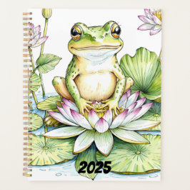 Whimsischer Frosch, Frosch und Wasserlilien, Wasse Planer