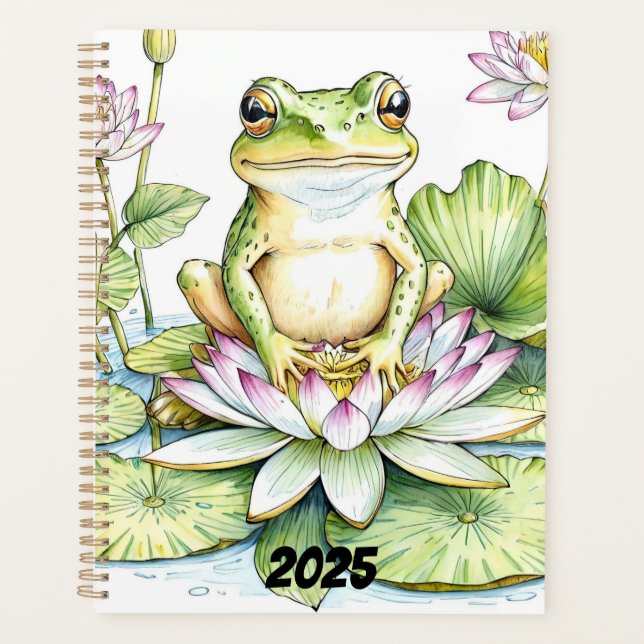 Whimsischer Frosch, Frosch und Wasserlilien, Wasse Planer (Vorderseite)