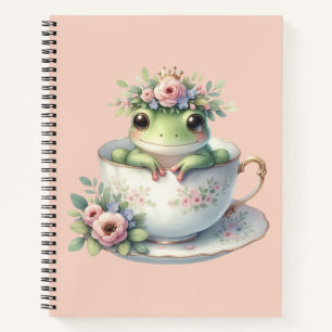 Whimsischer Frosch im Blumenkohl Notizbuch