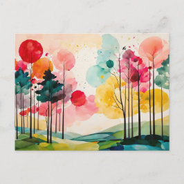 Whimsischer Frühlingswasserfarbe Kunst Postkarte
