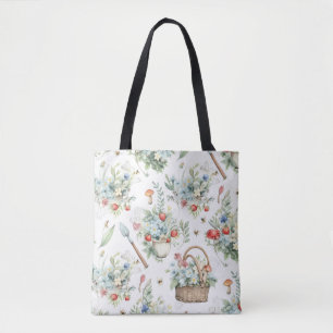 Whimsischer Garten Ernte Floral Tote Beutel Tasche