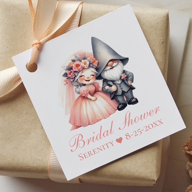 Whimsischer Garten Gnome Brautparty Geschenkanhänger (Von Creator hochgeladen)