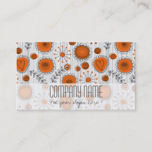 Whimsischer Garten in Orange Business Card Visitenkarte