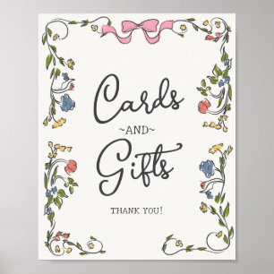 Whimsischer Garten Party Blumenkarten & Geschenke Poster