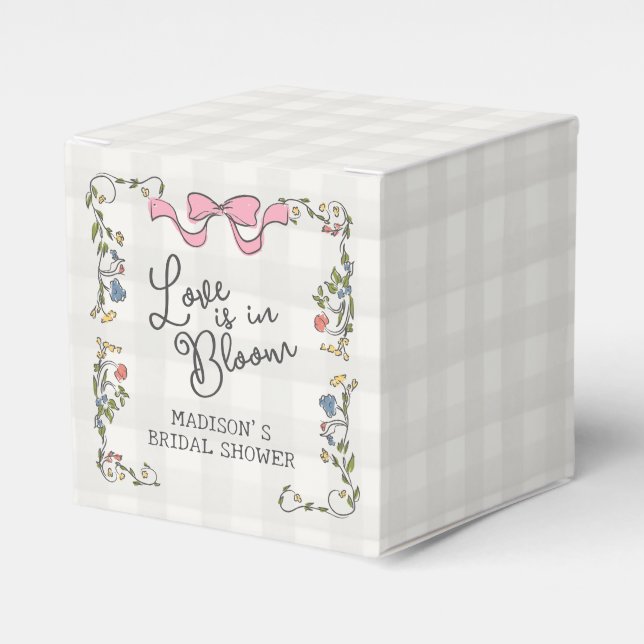 Whimsischer Garten Party Doodle Floral Brautparty Geschenkschachtel (Vorderseite)