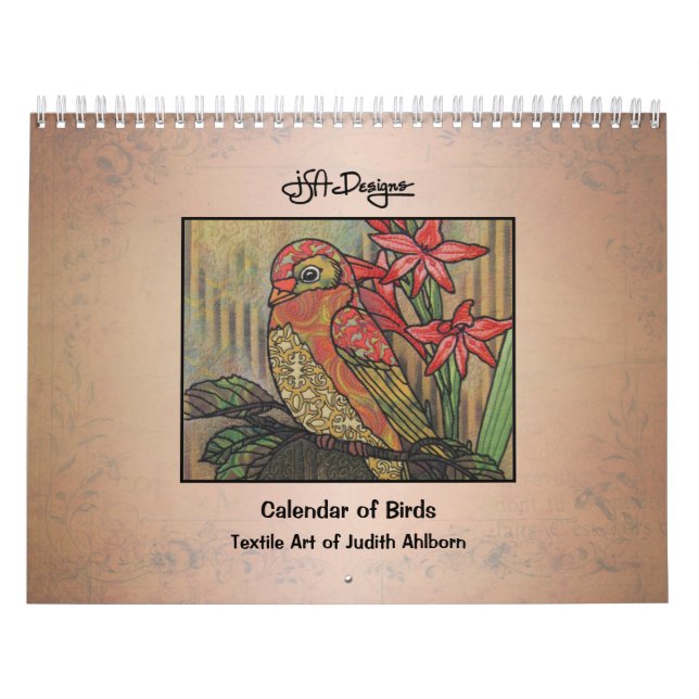 Whimsischer Gemusterter Vogelkalender Kalender (Titelbild)
