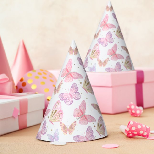 Whimsischer Glitzer Butterfly Kindergeburtstag Partyhütchen (Von Creator hochgeladen)