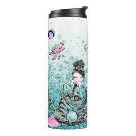 *~* Whimsischer Glitzer Meerjungfrau Meeresschildk Thermosbecher