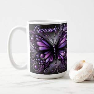 Whimsischer gotischer Schmetterling Lila Personali Kaffeetasse