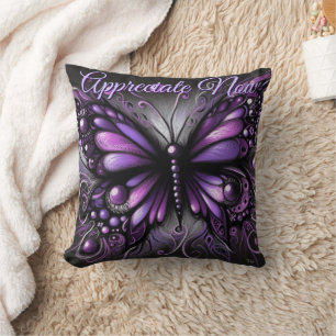 Whimsischer gotischer Schmetterling Lila Personali Kissen