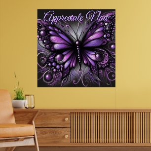 Whimsischer gotischer Schmetterling Lila Personali Poster