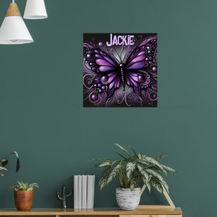 Whimsischer gotischer Schmetterling Lila Personali Poster